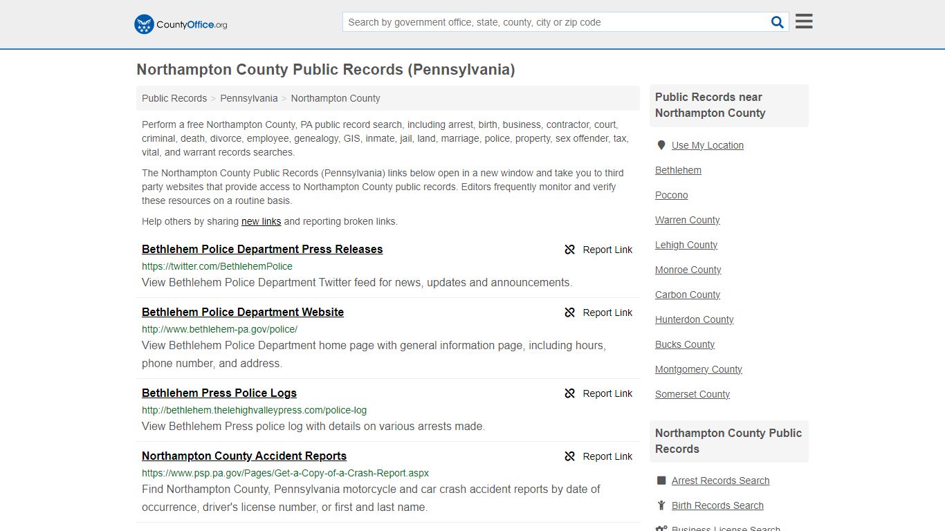 Public Records - Northampton County, PA (Business, Criminal, GIS ...