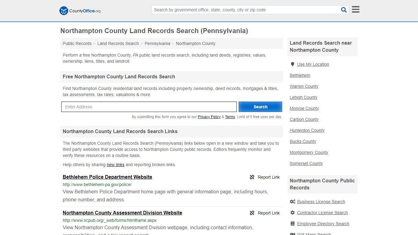 Northampton County Land Records Search (Pennsylvania) - County Office